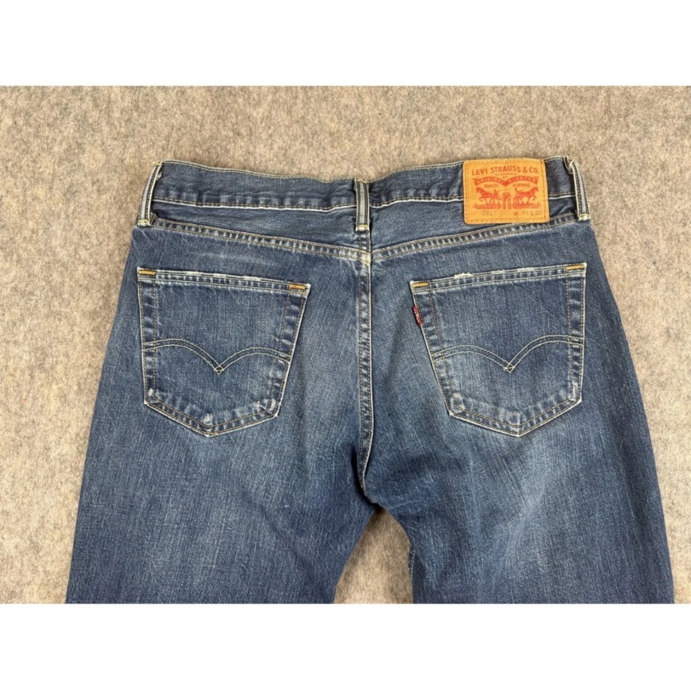 Levi's‎ 511 Jeans Men's W34 x L30 Blue Denim Cotton Straight Distressed 5-Pocket - Picture 2 of 4